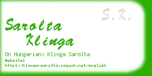 sarolta klinga business card